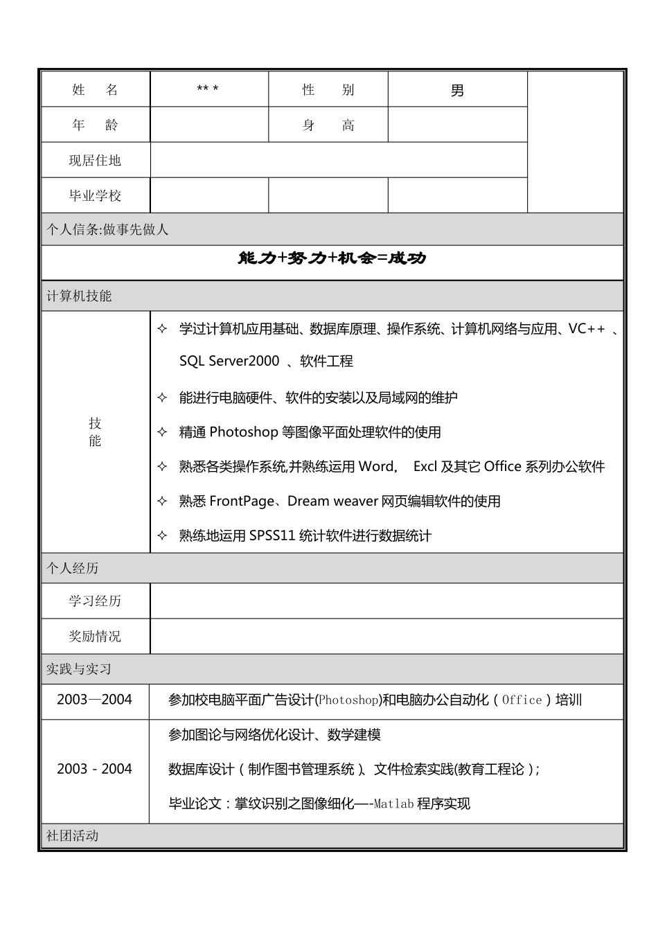 个人简历模板大全版可编辑_第2页