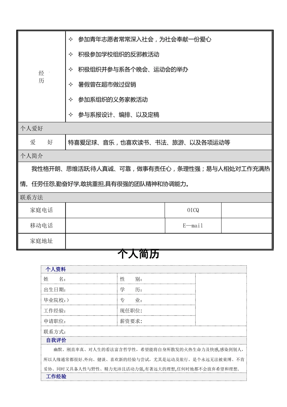 个人简历模板大全版可编辑_第3页