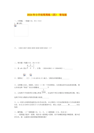 2024年小升初周周练-青岛版