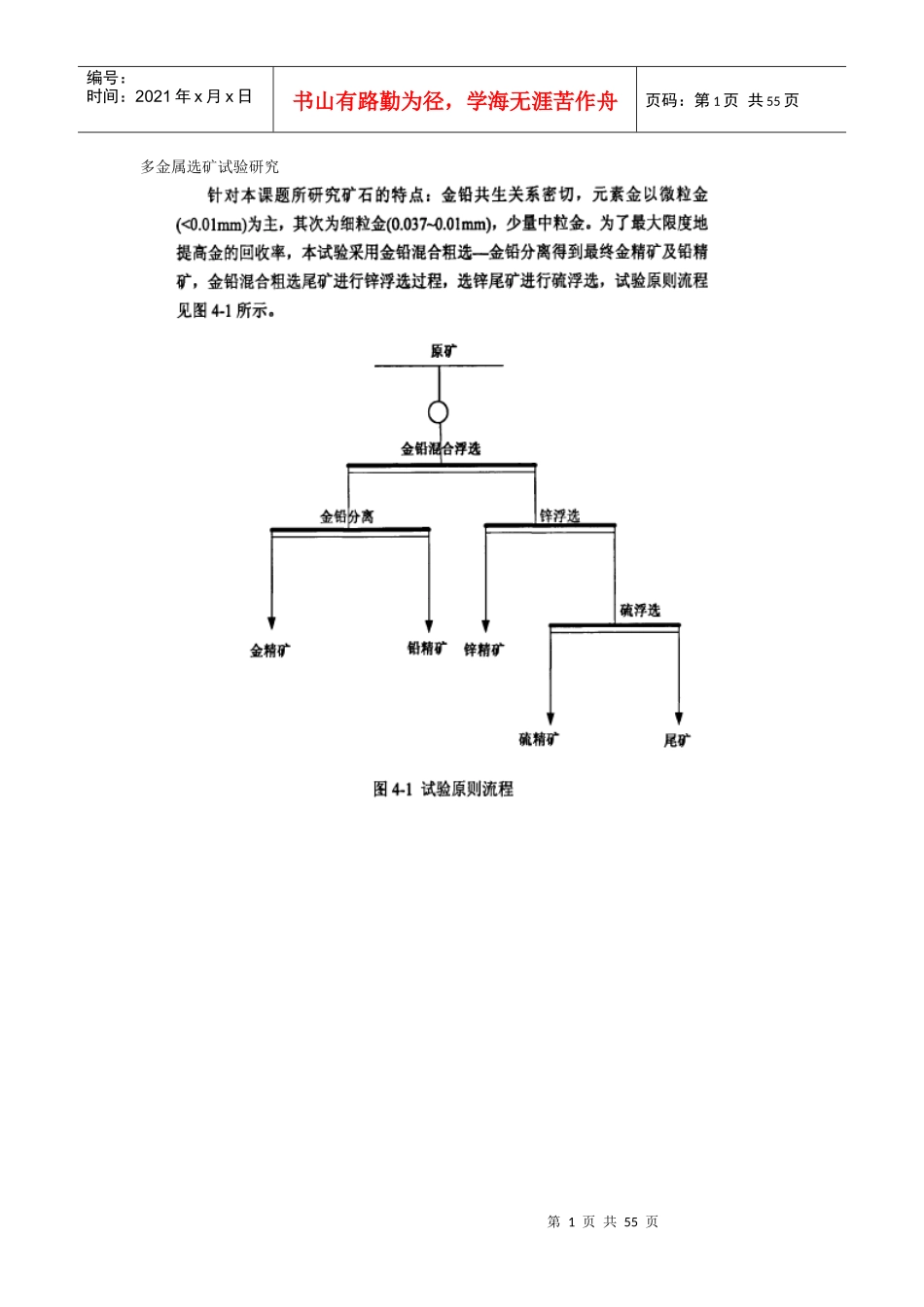 多金属选矿试验研究_第1页