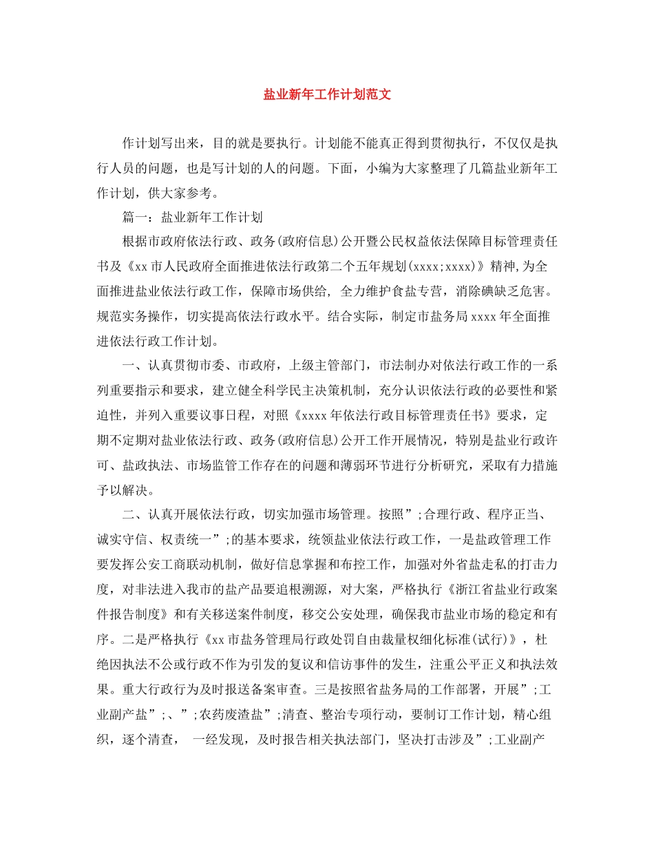 盐业新年工作计划范文 _第1页