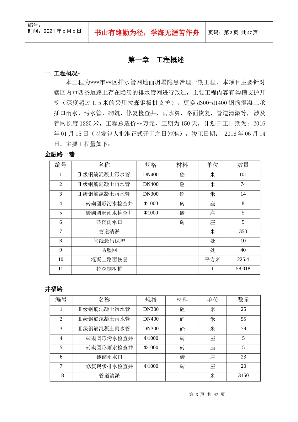 排水管网地面坍塌隐患治理一期工程施工组织设计(终版)_第3页
