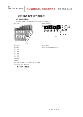大灯清洗装置电气线路图(1)