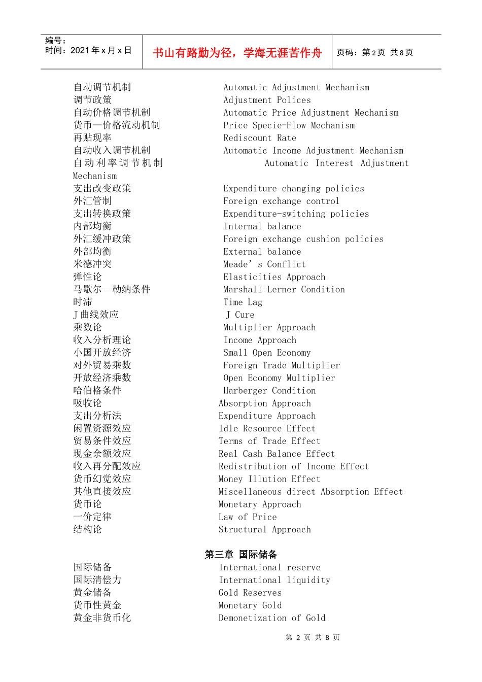 国际金融 专业词汇_第2页