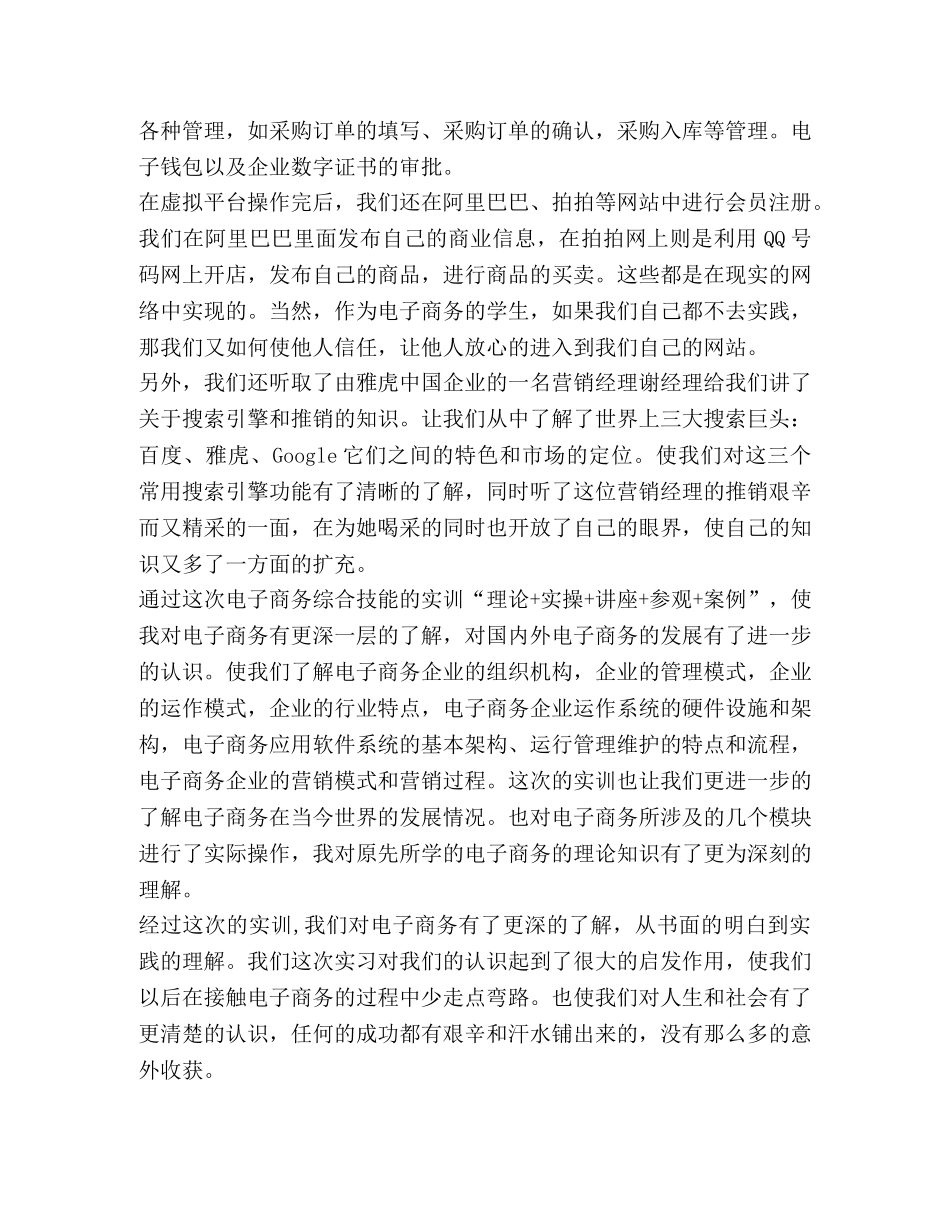 电子商务综合技能实训总结 _第2页