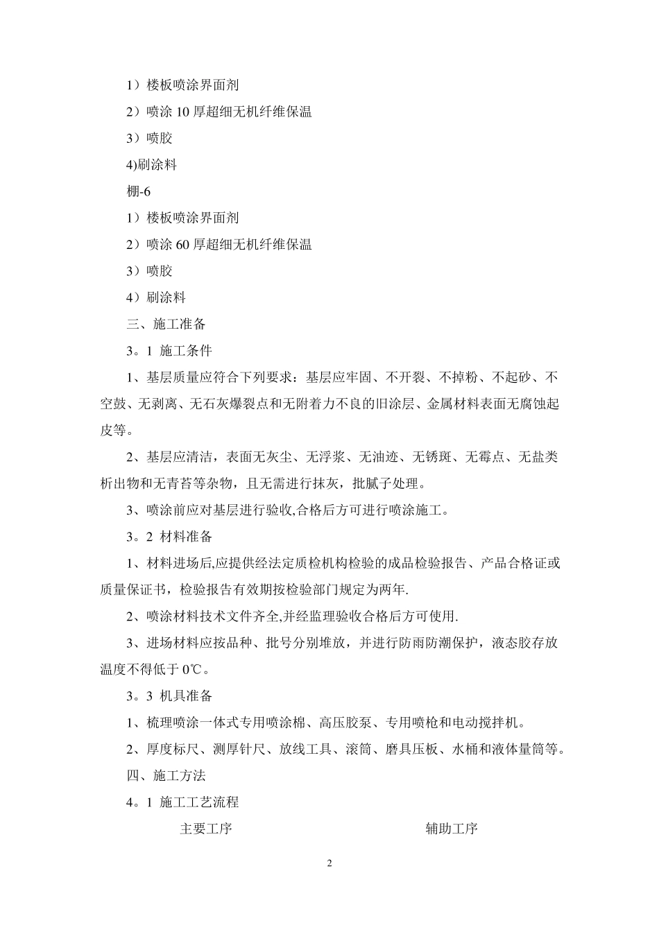 无机纤维喷涂施工方案_第2页