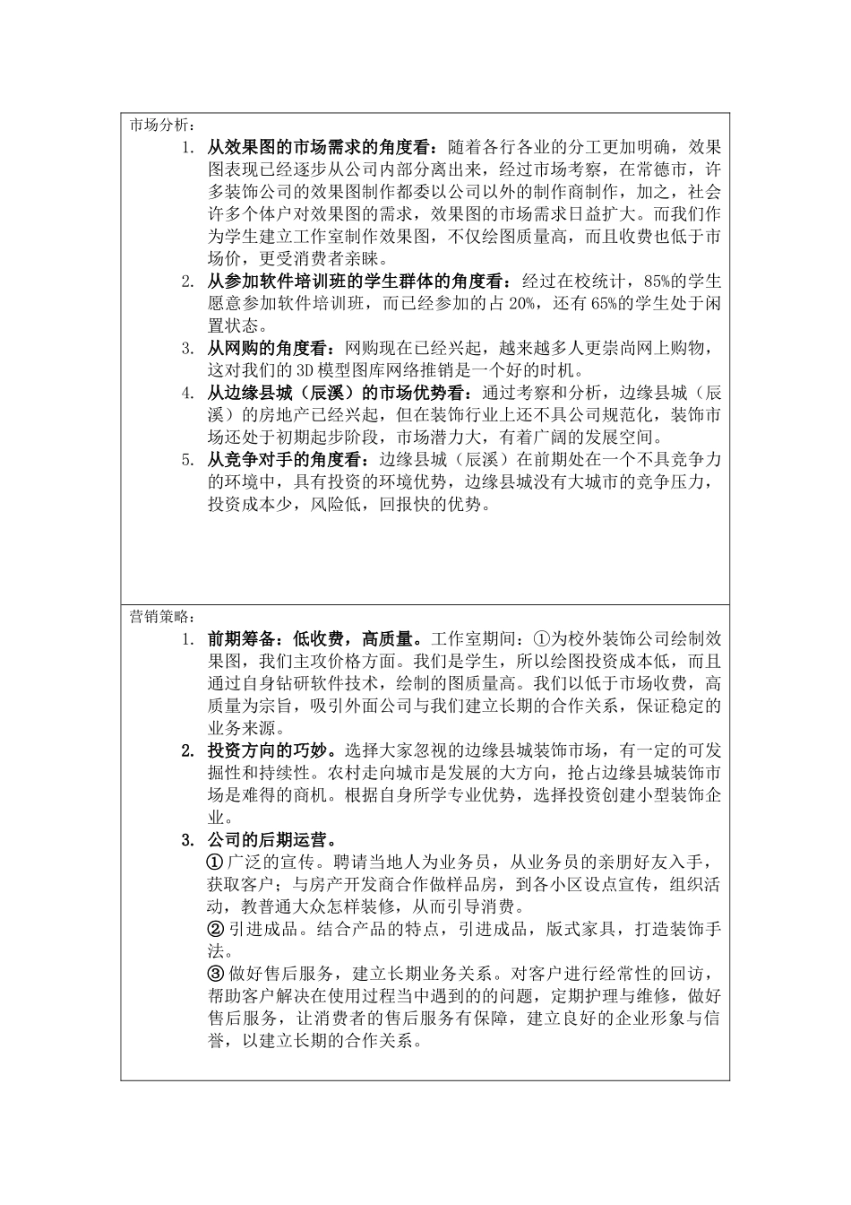 张泽文创业计划书--创建装饰公司的投资策划书1_第3页