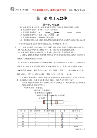 常用电子元器件大全(DOC34页)