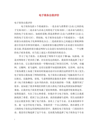 电子商务自我评价 