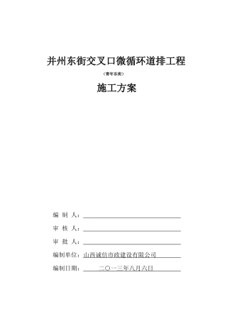 并州东街交叉口微循环道路工程青年东街施工组织设计