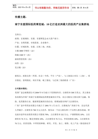 南宁东盟国际医药博览城--10亿打造亚洲最大的医药产业集群地