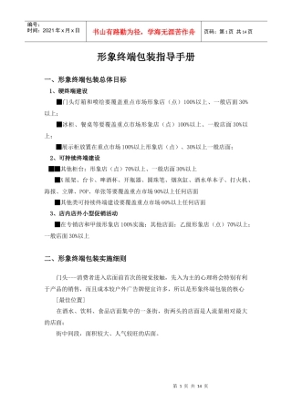 啤酒品牌形象终端包装指导手册(doc14)初级版(1)
