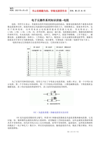 常用电子元器件系列知识——电阻篇