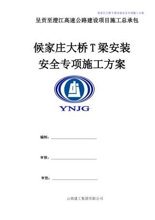 大桥T梁安装安全专项施工方案培训资料