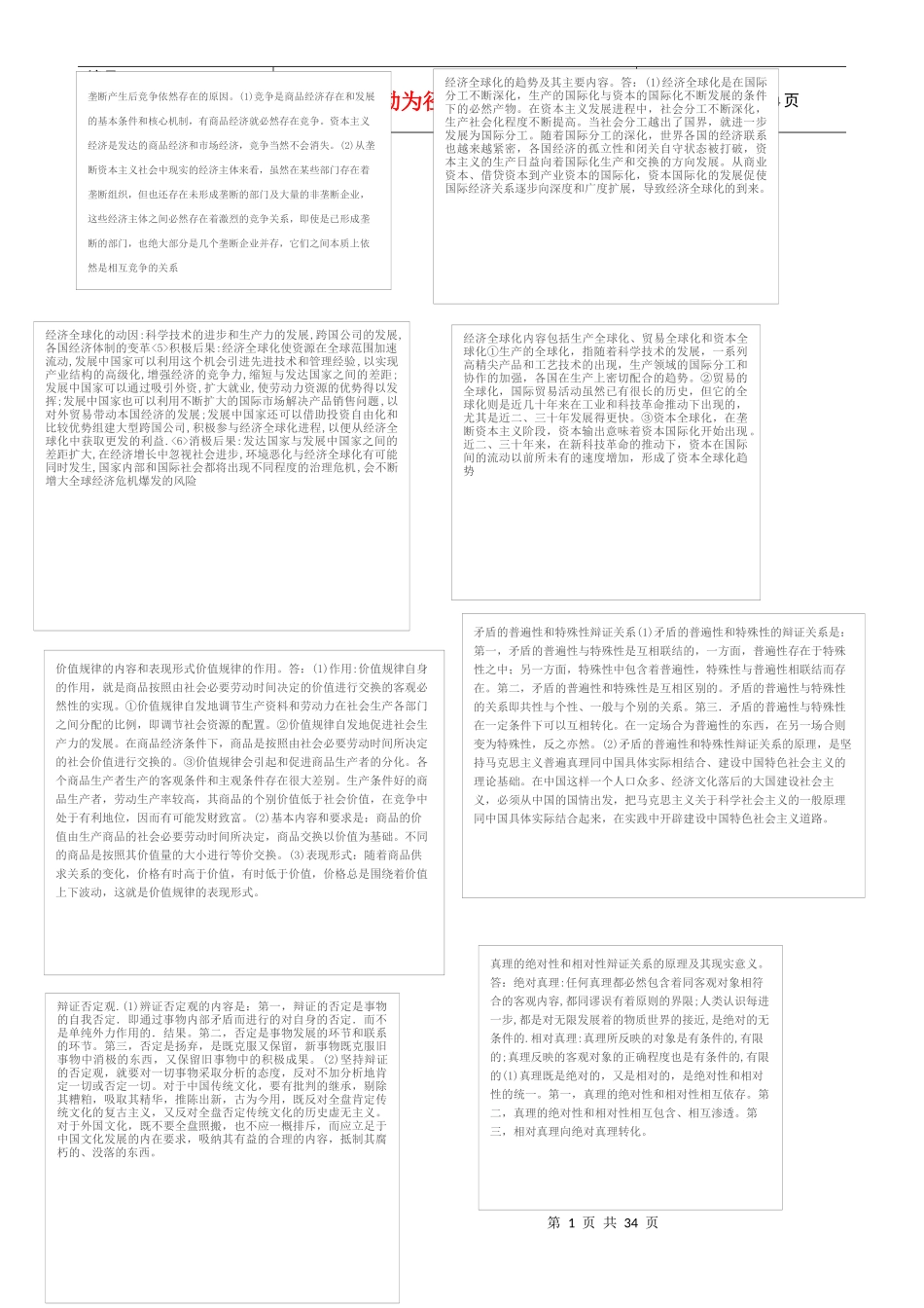 南京中医药大学中药学专业马克思基本原理和中药鉴定复_第1页