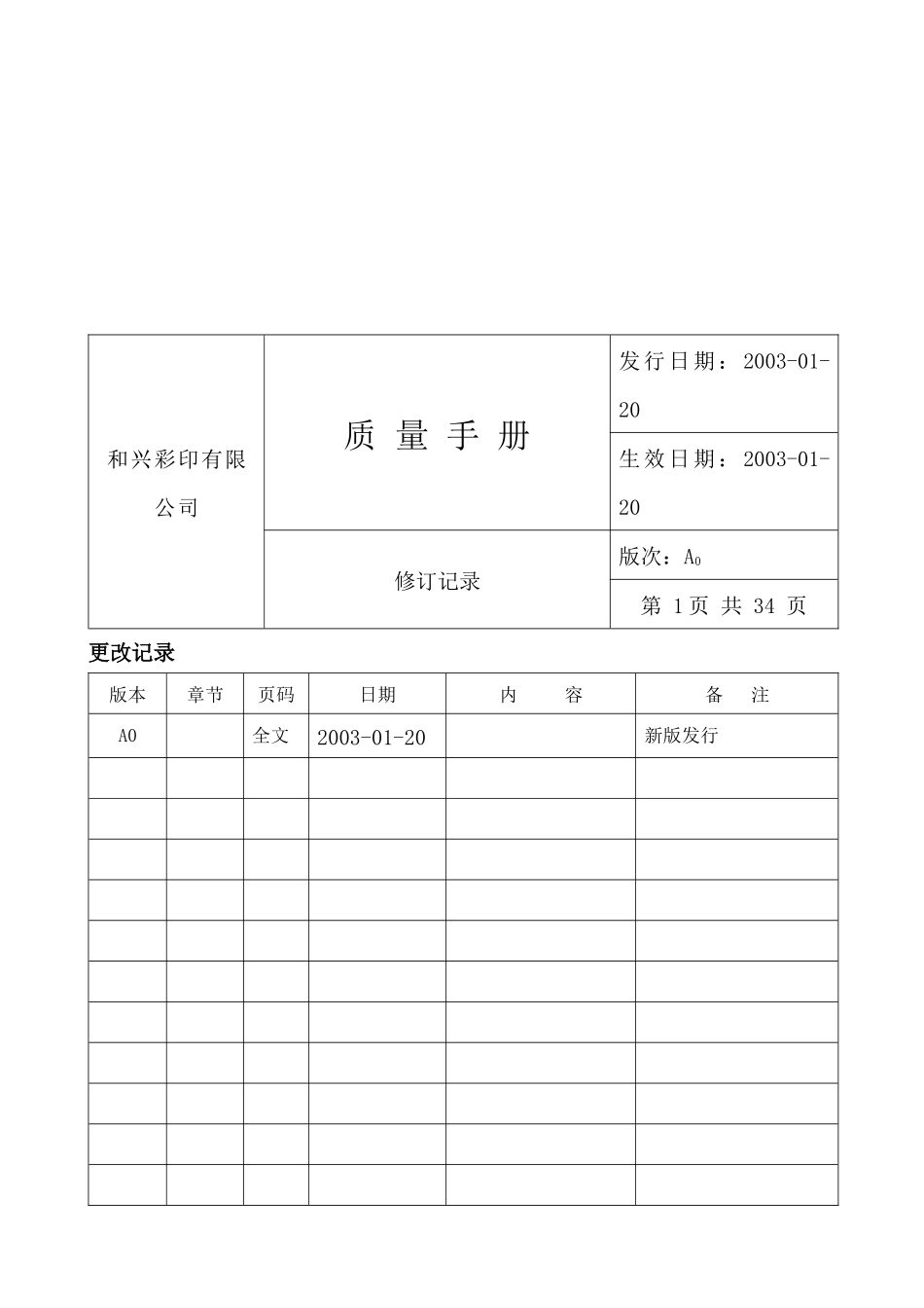 质量手册(印刷厂)_第2页