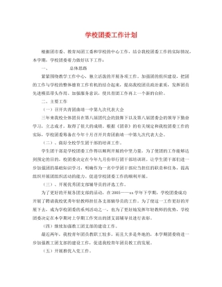 学校团委工作计划2 
