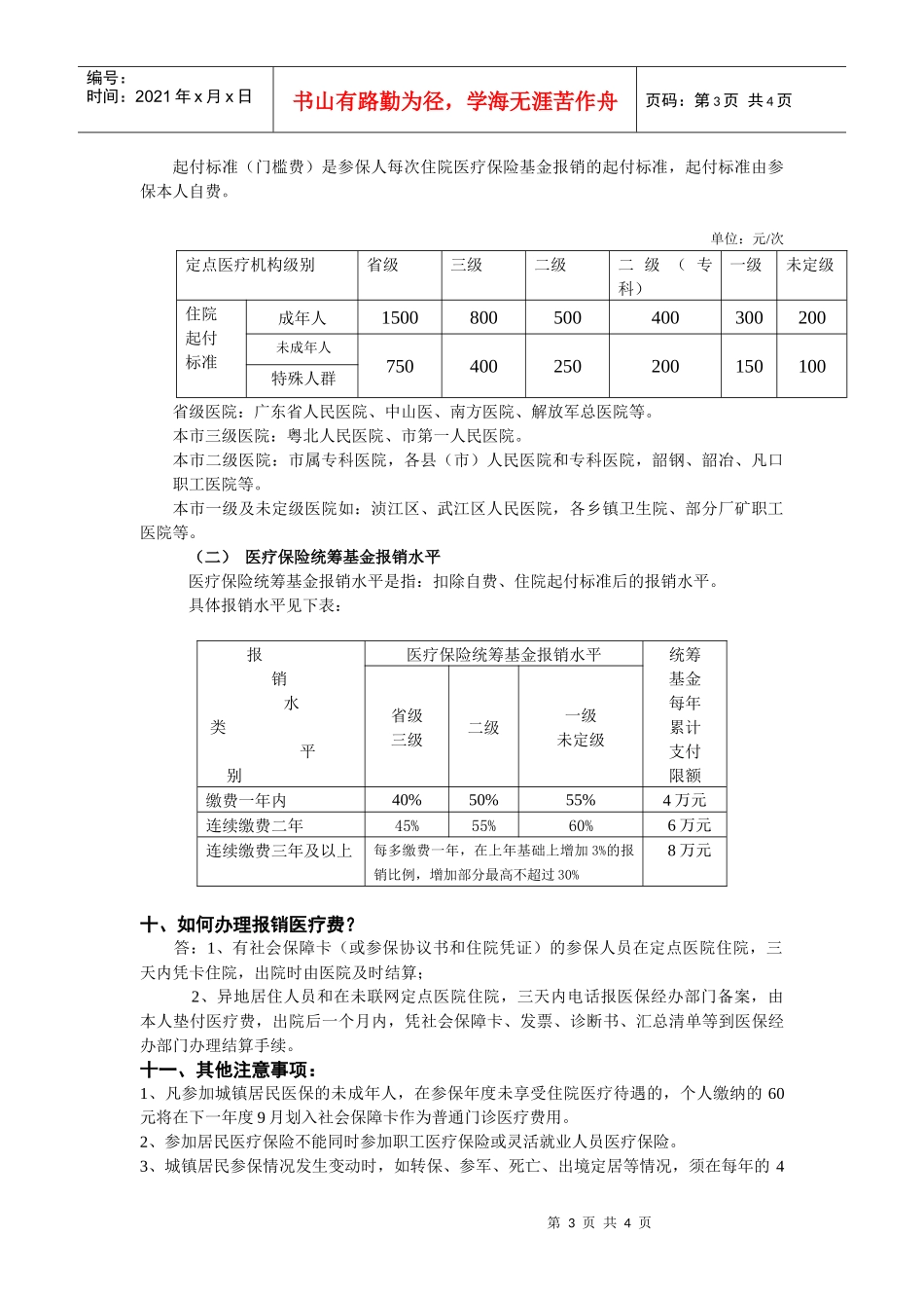 城镇居民医疗保险知识问答_第3页