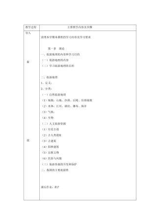 旅游地理学专业复习资料