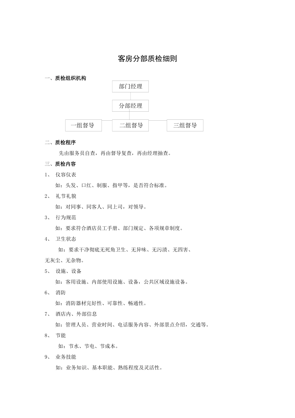 客房分部质检细则（11P）_第1页