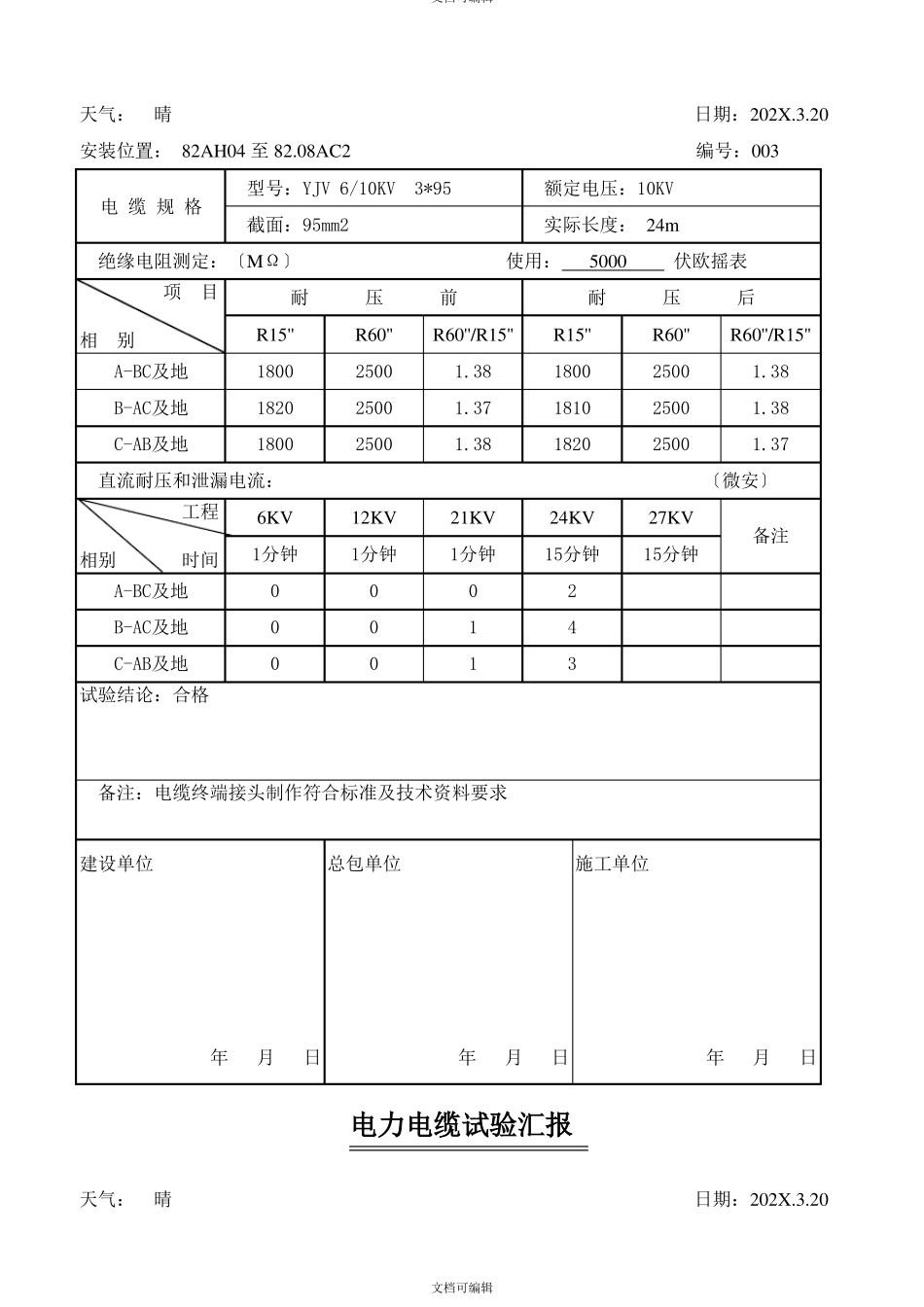 高压电力电缆试验报告_第3页