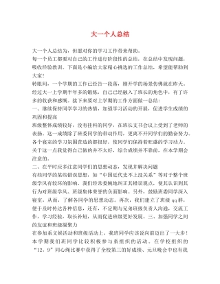 大一个人总结 (2) 