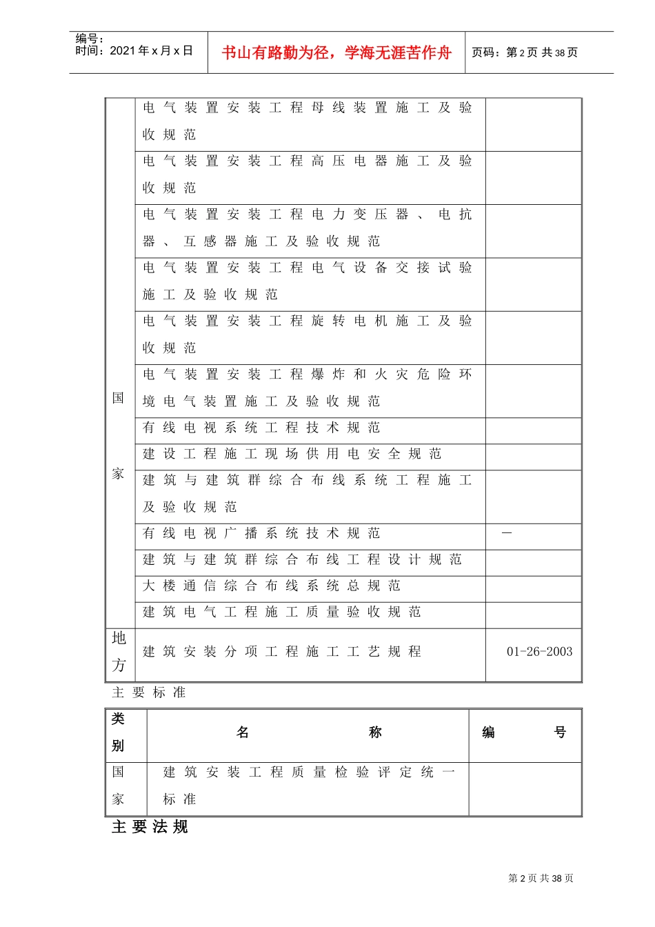 地工程电气施工组织设计方案二防电气施组(DOC36页)_第2页