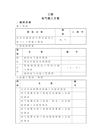 地工程电气施工组织设计方案二防电气施组(DOC36页)