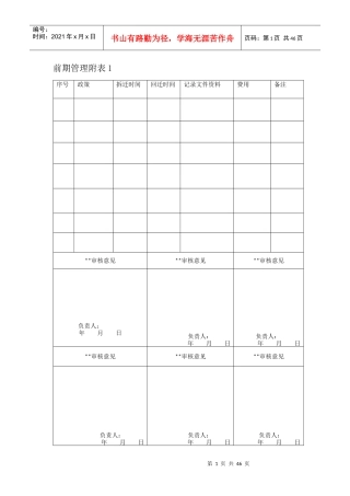 工程项目管理表格汇总(DOC 42页)