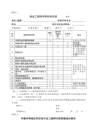 报送工程师评审材料汇编