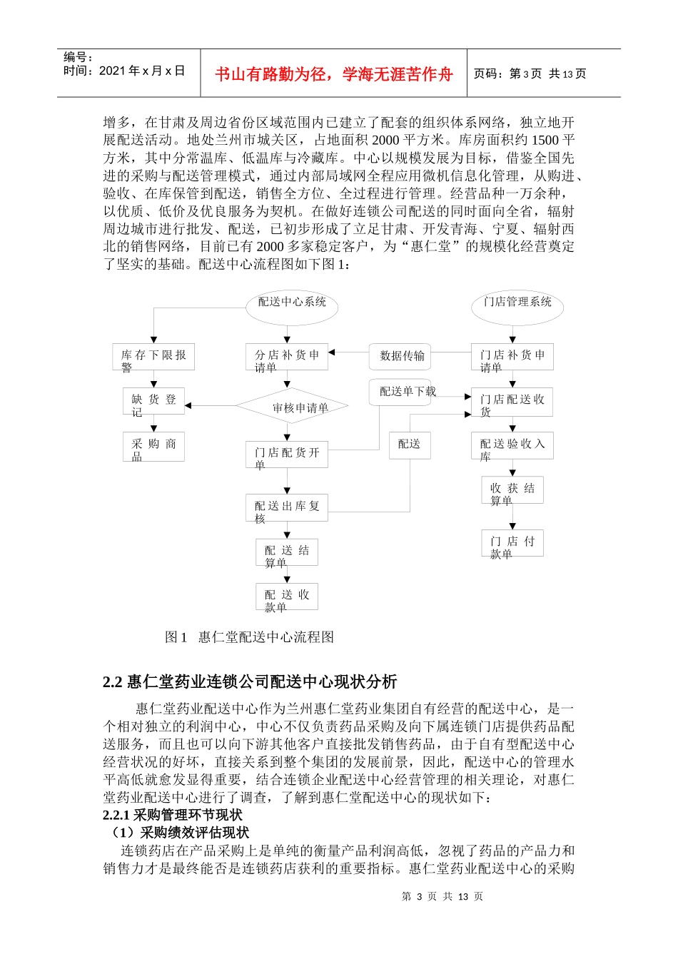 惠仁堂药业连锁公司配送系统分析与优化_第3页