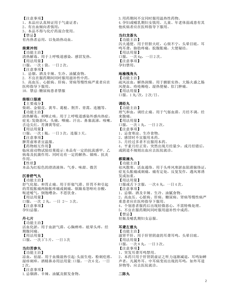 常用中成药不良反应-2_第2页