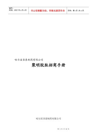 圣泰制药招商手册简化版