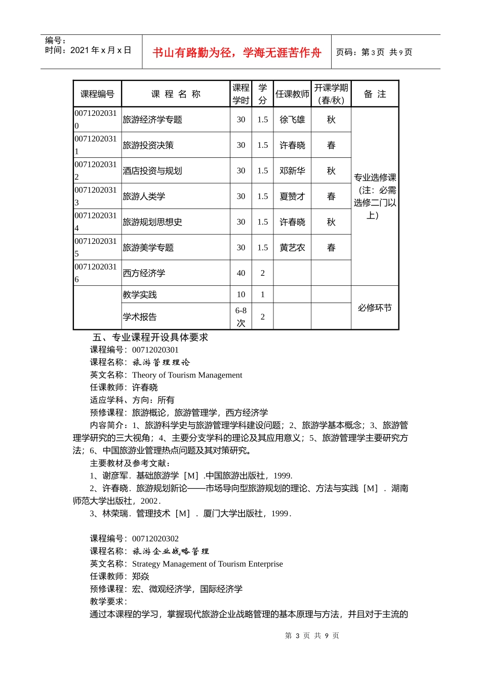 旅游管理专业硕士研究生培养方案_第3页