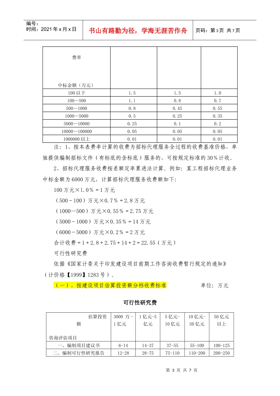 工程建设其他费用取费标准集合_第3页