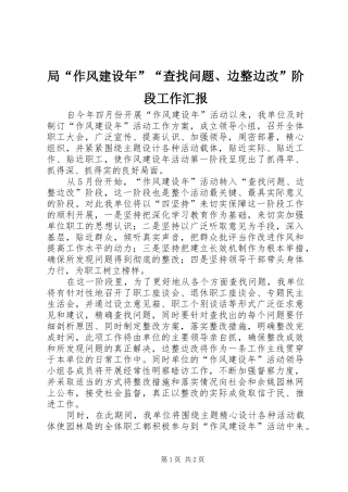 局“作风建设年”“查找问题、边整边改”阶段工作汇报