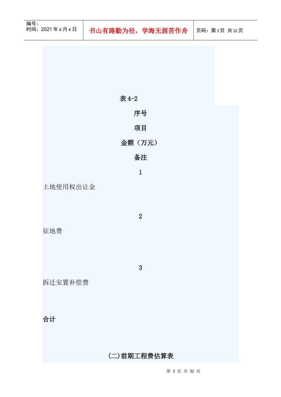 房地产项目投资分析报告模板(房地产)_第3页