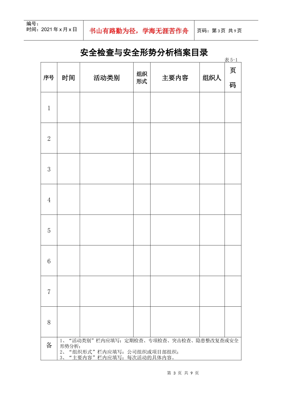 工程安全检查与安全形势分析表_第3页