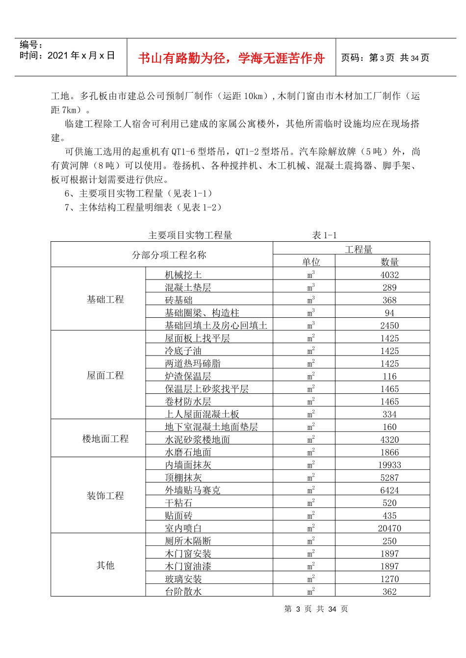 建筑工程《施工组织课程设计任务书》_第3页