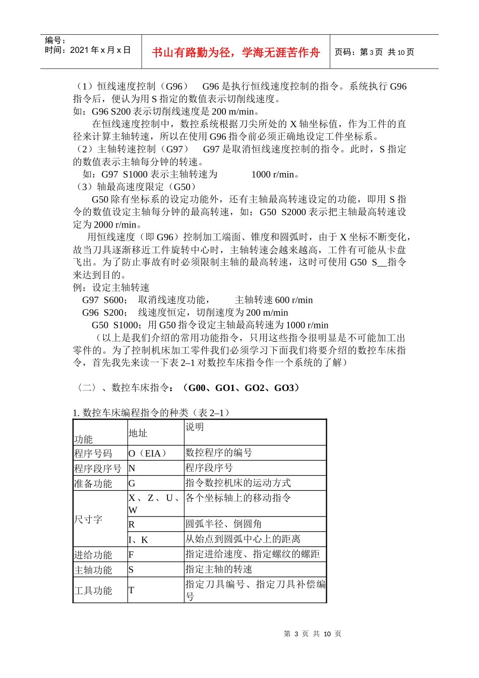 数控车削编程与操作训练教案_第3页