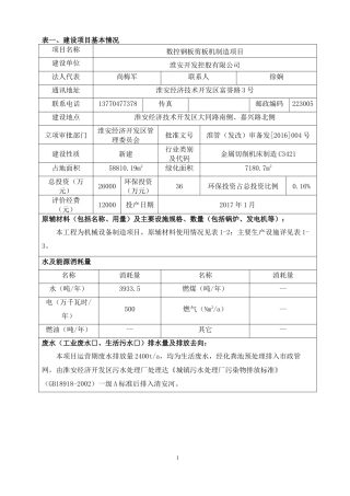 数控钢板剪板机制造项目环境影响报告表