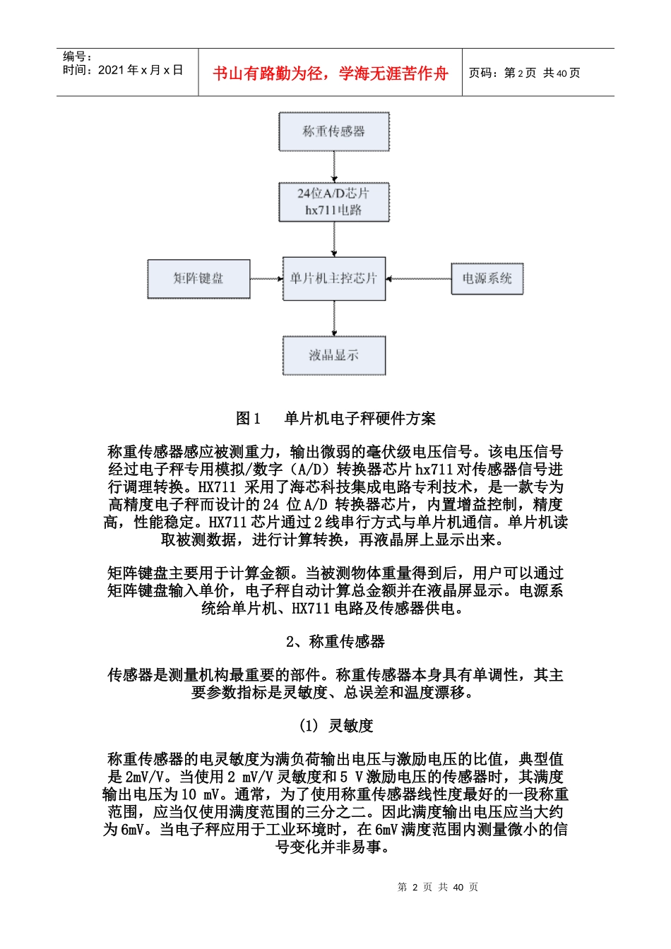 单片机电子秤设计报告（DOC58页）_第2页