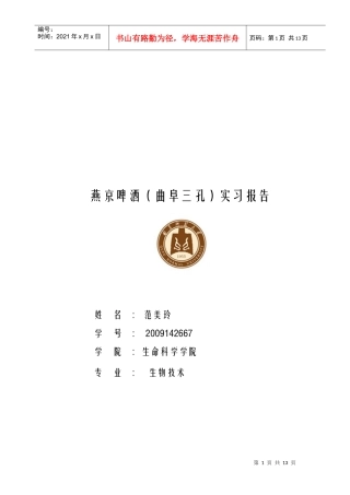 啤酒生产的原理与流程