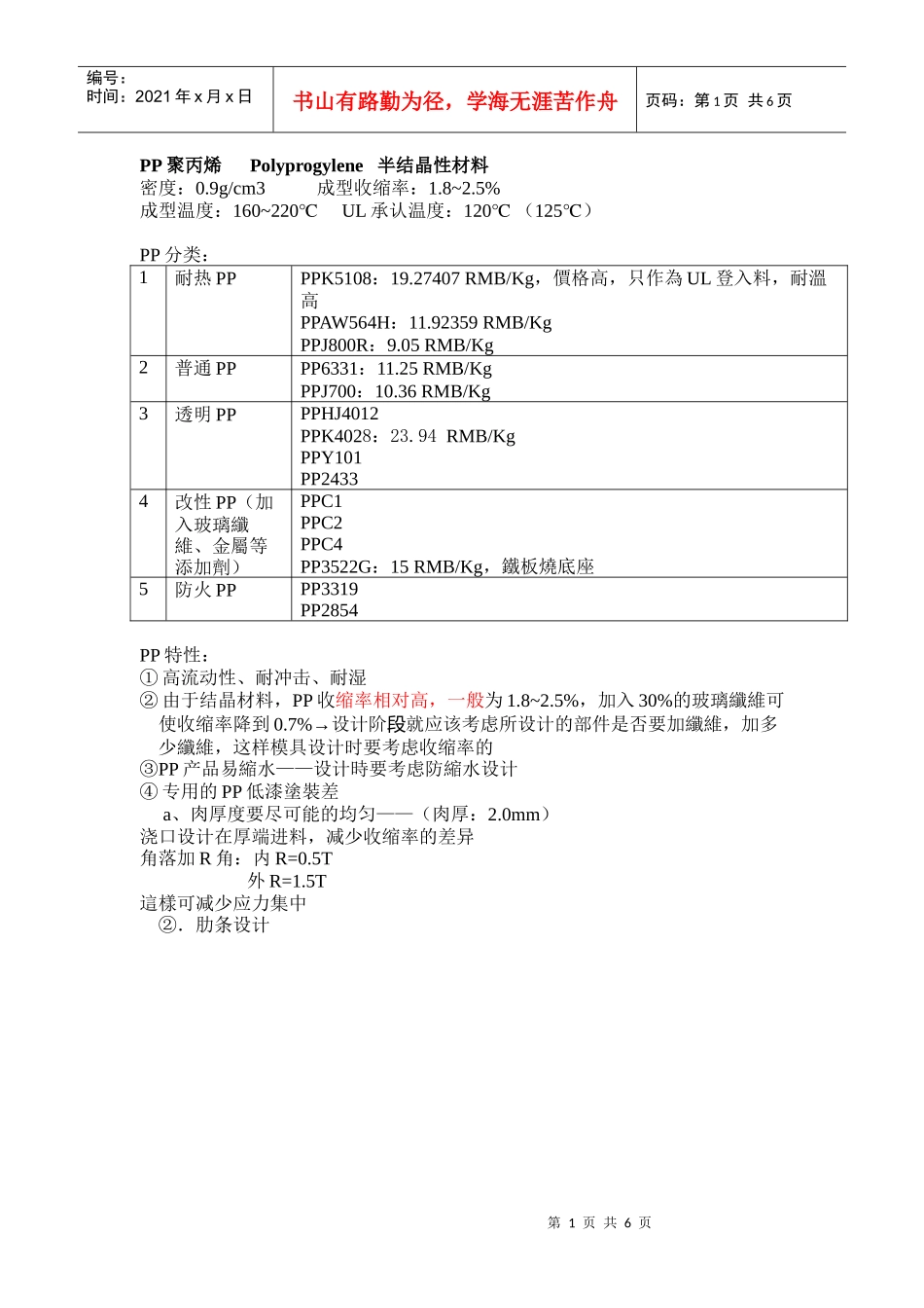常用塑胶材料大全_第1页