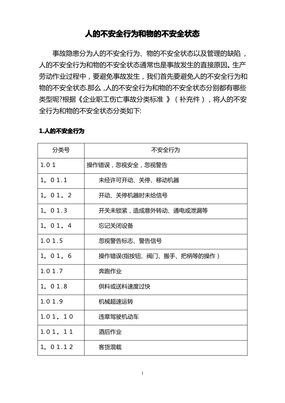 人的不安全行为和物的不安全状态_第1页