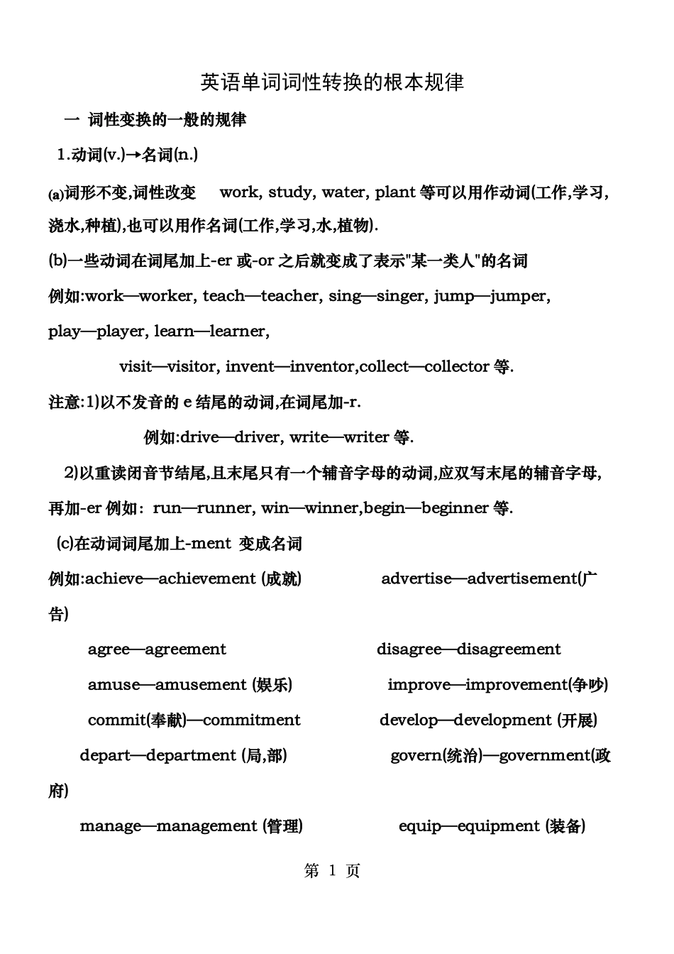 英语单词词性转换的基本规律53101_第1页