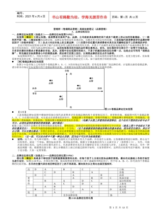 卷烟商品营销XXXX教材 高级-技能笔记(品牌营销)