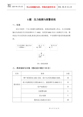 安徽理工大学电子设计大赛题目