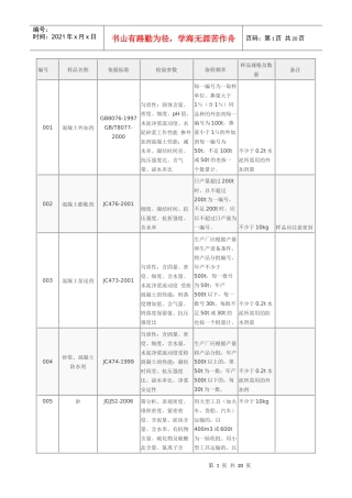 建筑材料取送样参数
