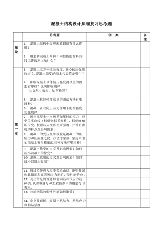 混凝土结构设计原理复习思考题-2021